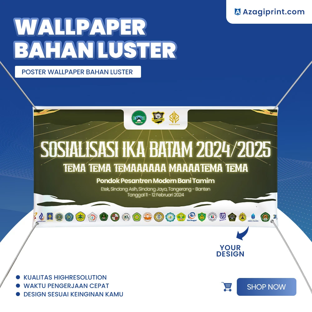 Custom Poster Wallpaper Bahan Luster