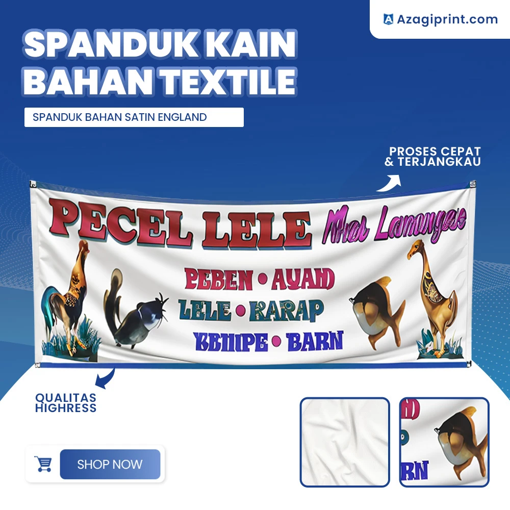 Print Kain Custom Textile Bahan Satin Englan Premium