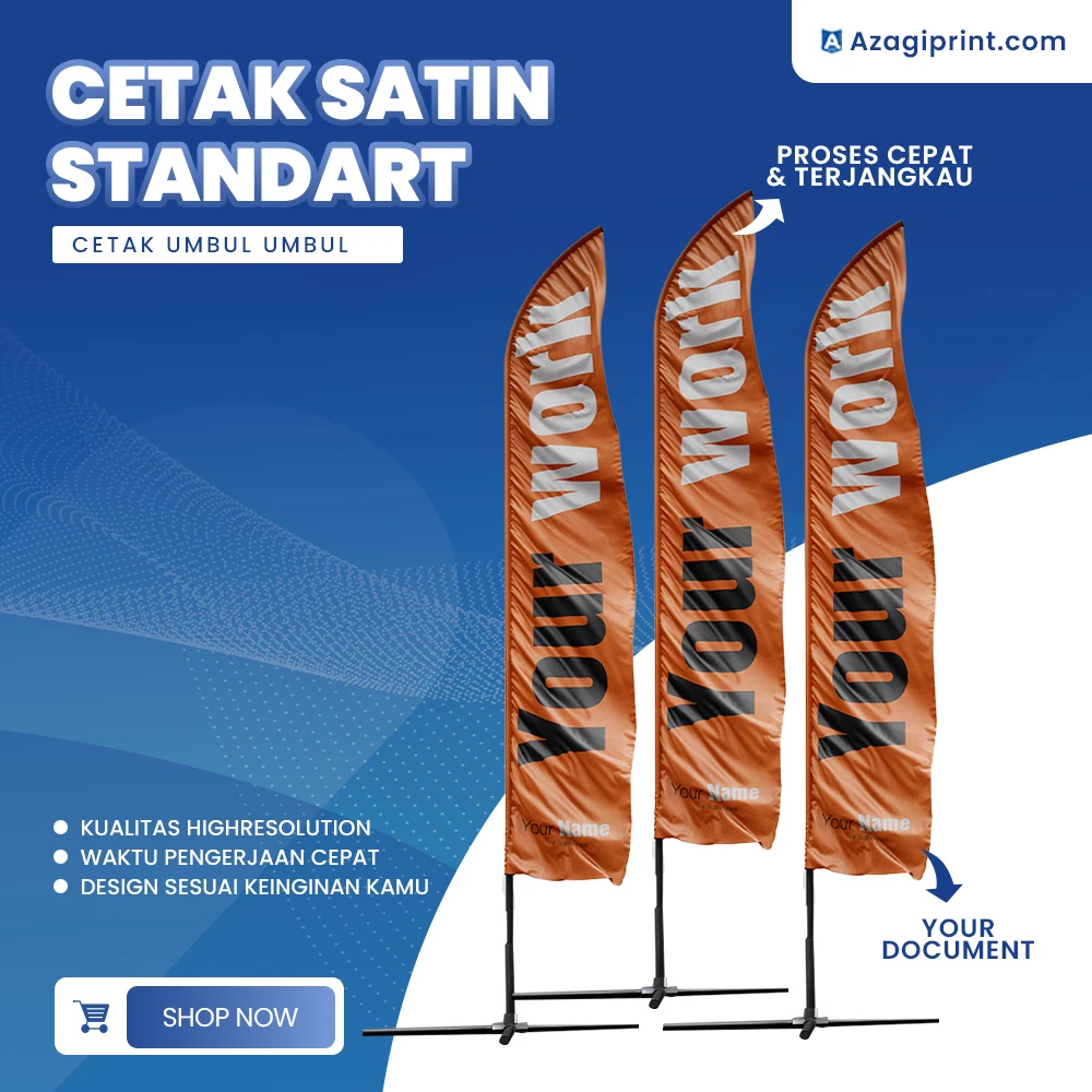 Cetak Satin Englan Premium / Print Kain Umbul Umbul