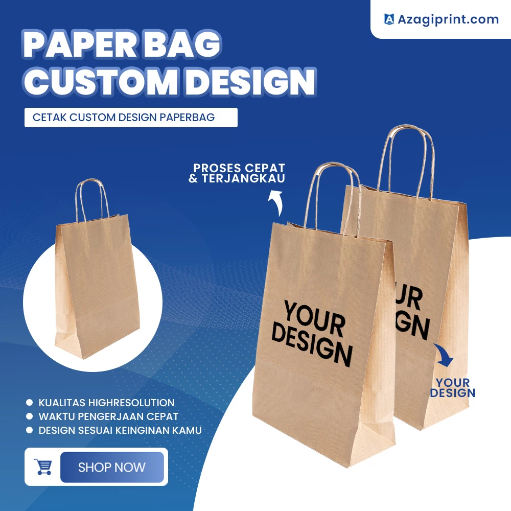 Cetak Paper Bag Custom | Tas Kertas | Cetak 1 & 2 Sisi