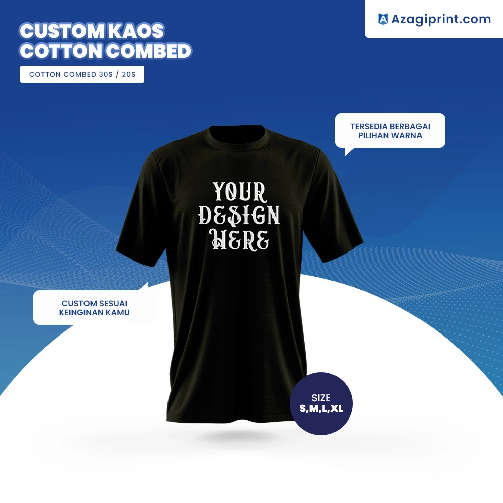 Custom Cetak Baju Kaos Combed Desa Percetakan Online Digital Printing Mudah Murah Terlengkap