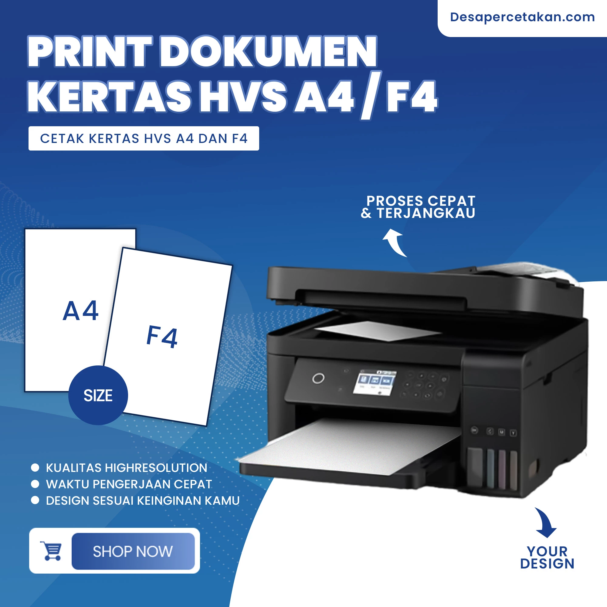 Jasa print Dokument HVS A4 | F4