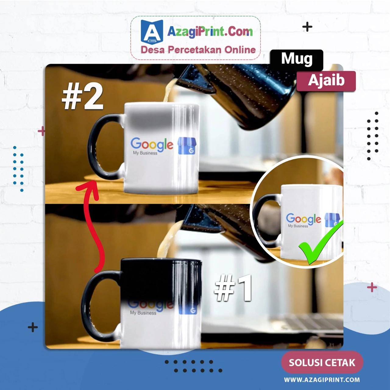 Cetak Gelas Mug Bunglon Custom Ajaib - Souvenir Unik