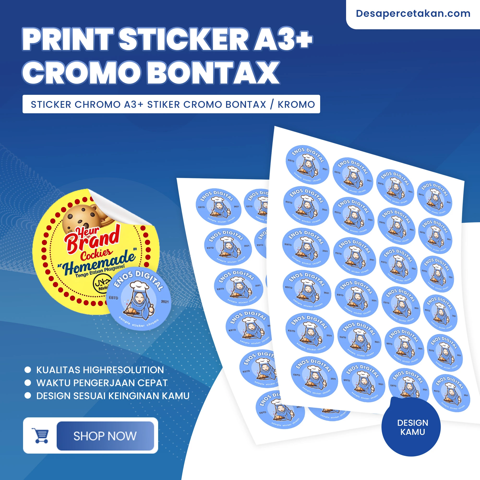 Print Sticker Chromo A3+ Stiker Cromo Bontax / Kromo