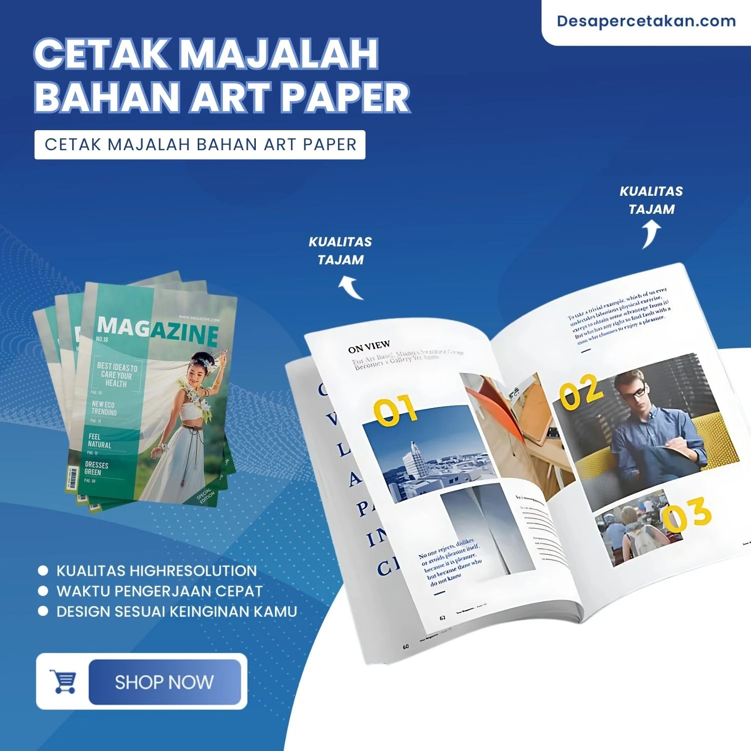 Cetak Majalah (ART PAPER Glosy 120g)
