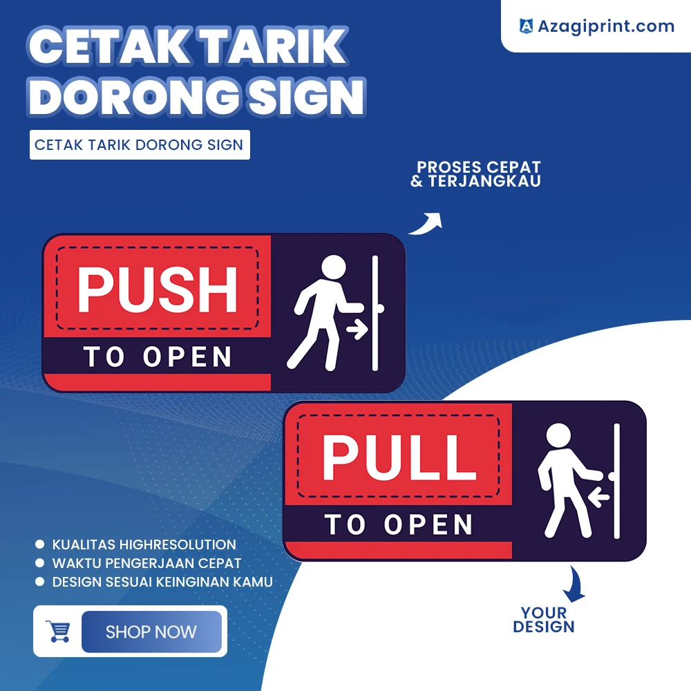 Tarik Dorong Sign Ukuran 5 x 20 cm