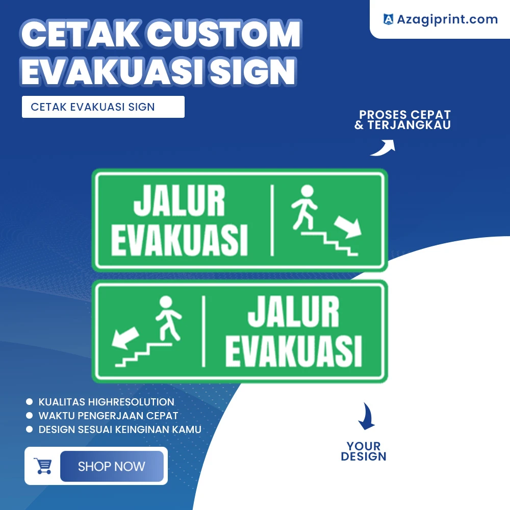 Sign Evakuasi Uk 30 x 10 cm