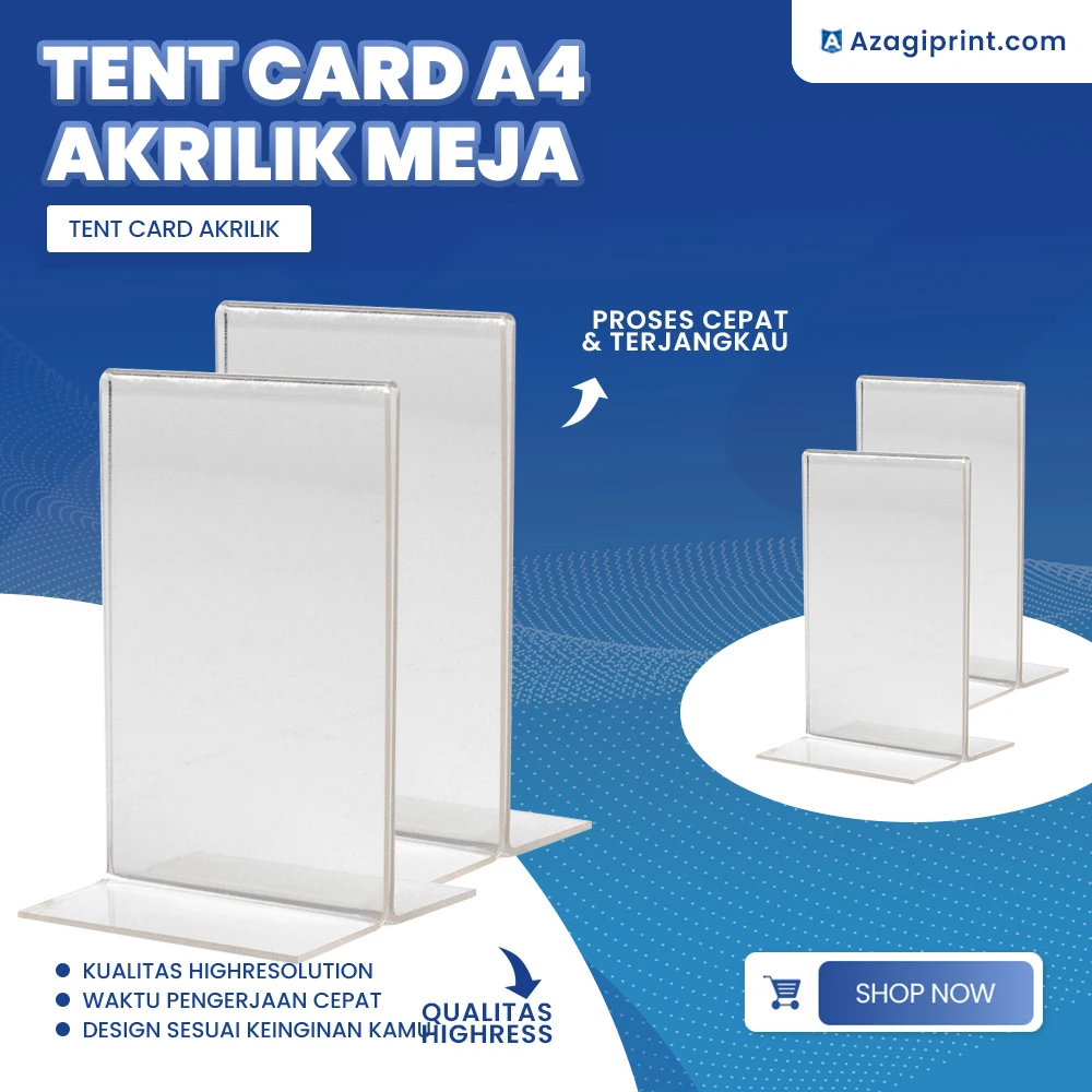 Tent Card A4 Akrilik Meja