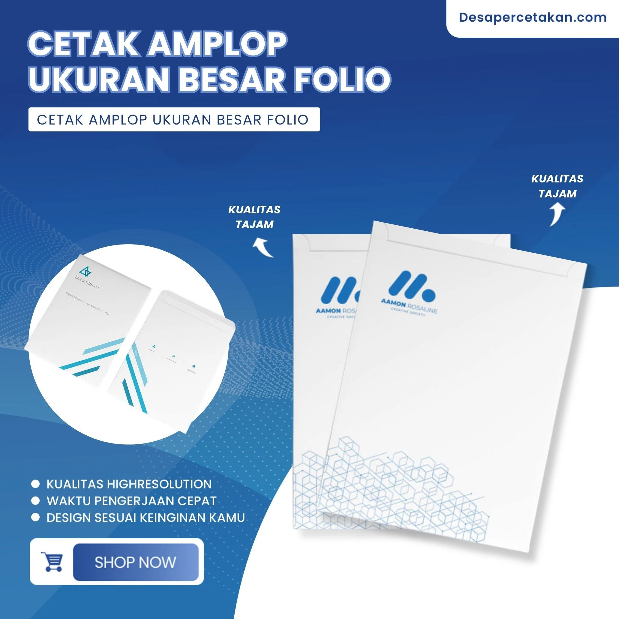 Amplop Custom Logo / Nama Ukuran Besar Folio