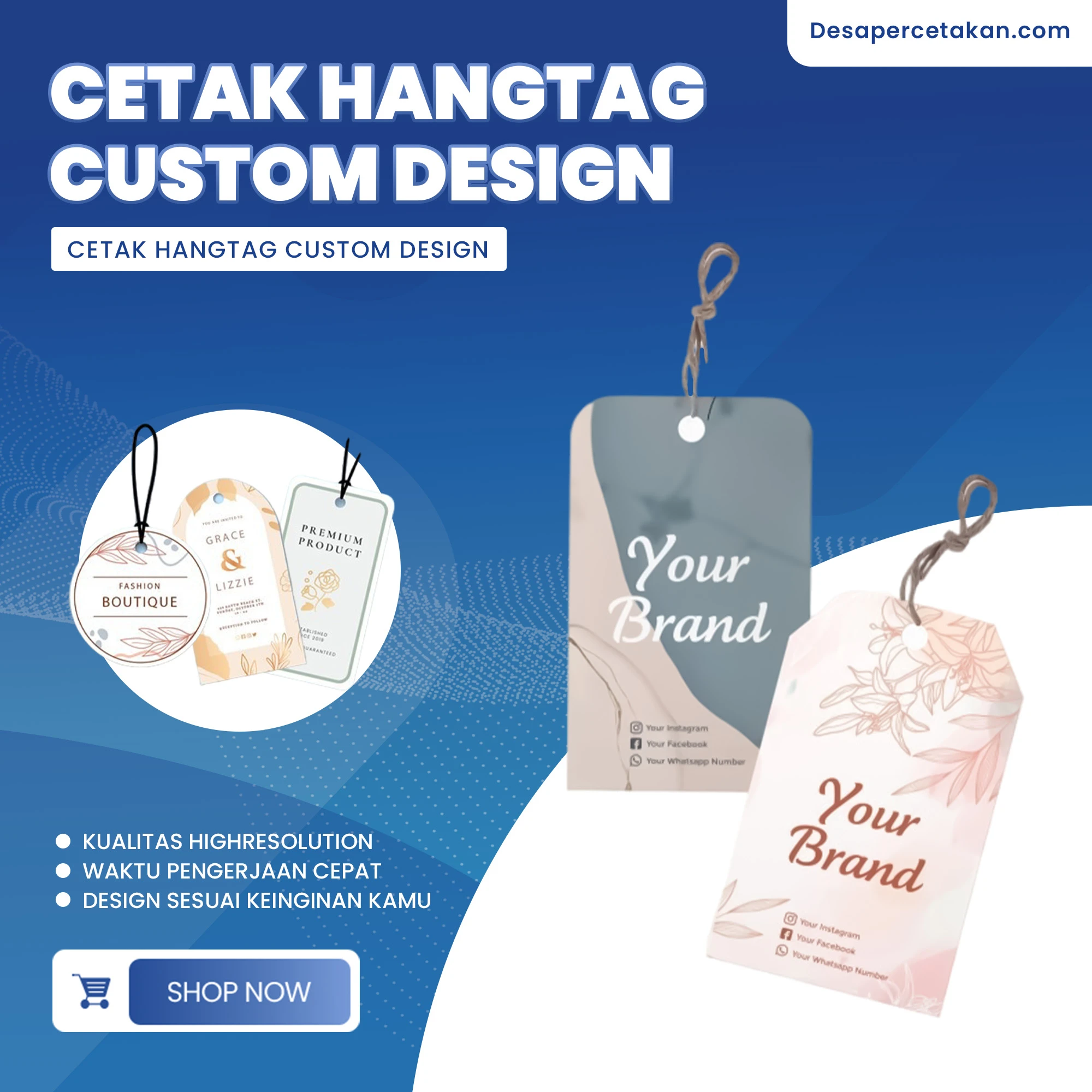 Handtag custom - persegi, kotak, dan costum bentuk