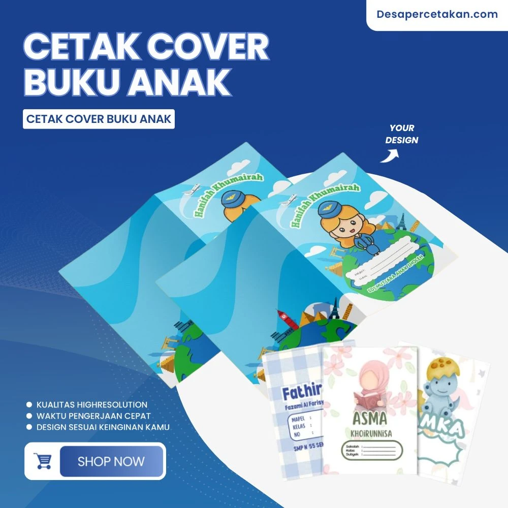 Cover / Sampul Buku Custom Buku Sekolah Anak Quarto C…