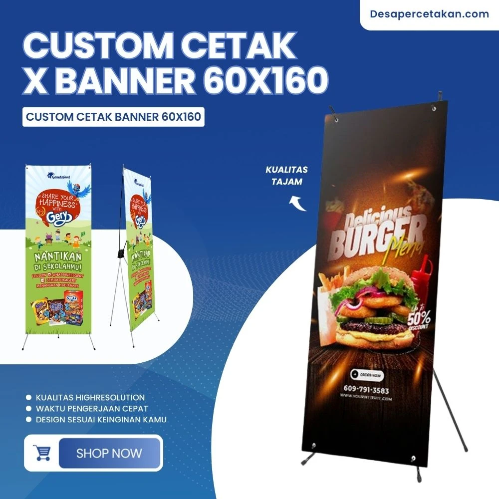 Cetak X Banner/Stand Banner/Y Banner 60x160