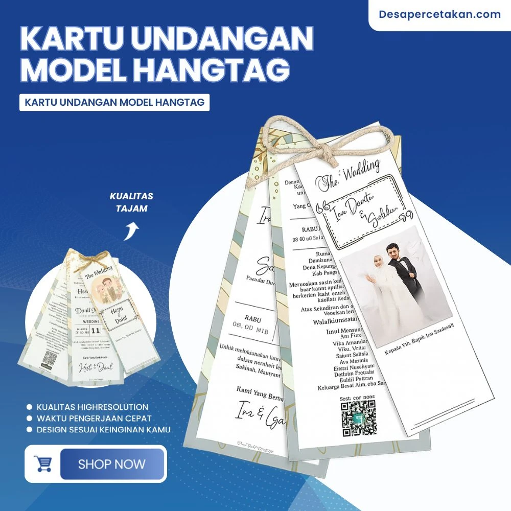 Undangan Pernikahan Model Hangtag / kartu Undangan Unik & Lucu