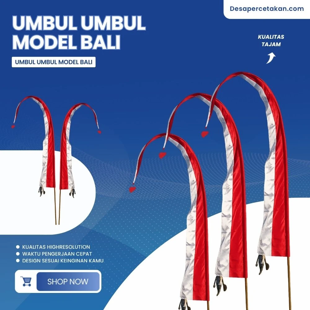 Umbul Umbul Bendera Bali Merah Putih 5-7 Meter Lebar -+ 55 cm
