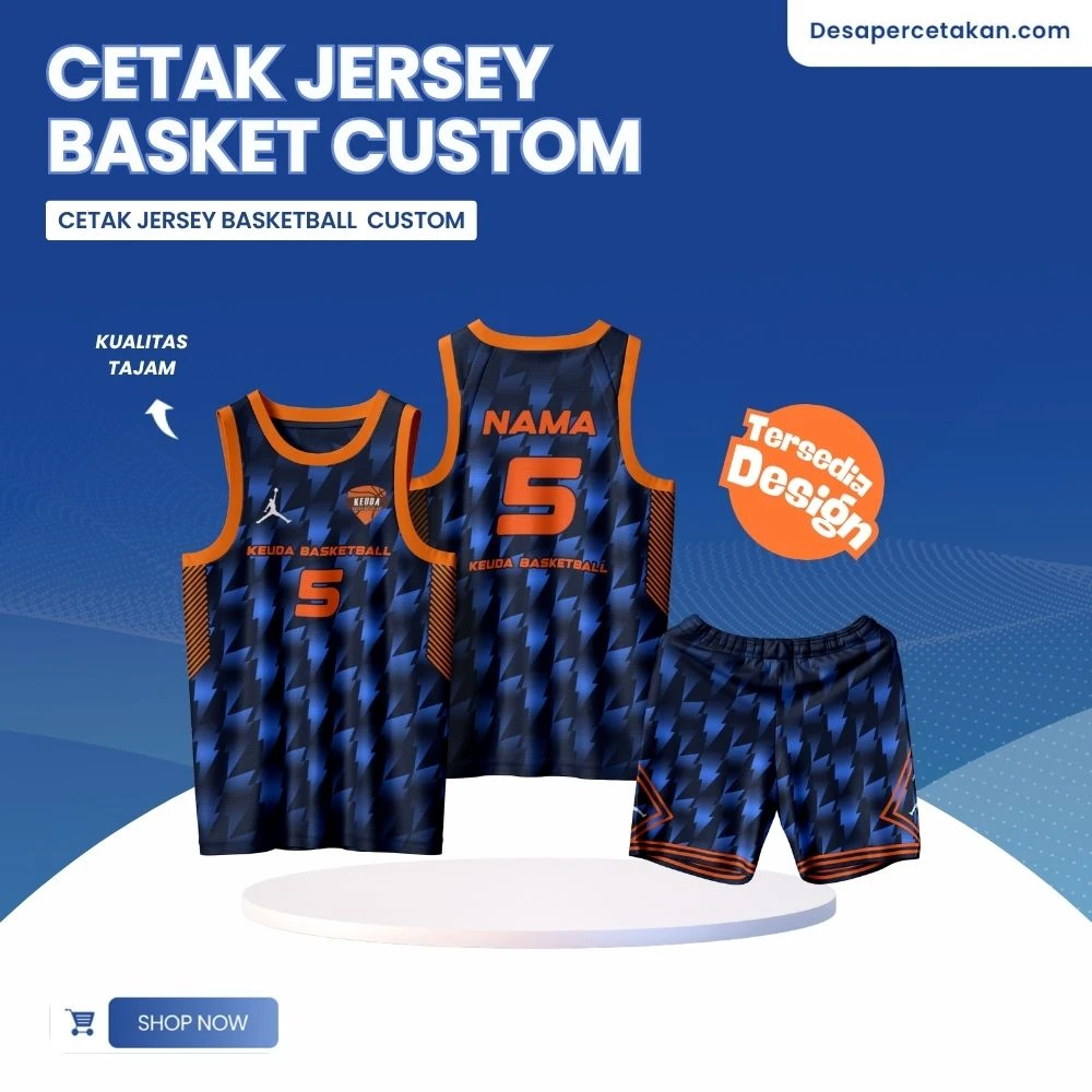 Custom Cetak Baju Jersey Basket - Bisa Full Print S M L XL | Sablon Baju Football Volleyball Olahraga
