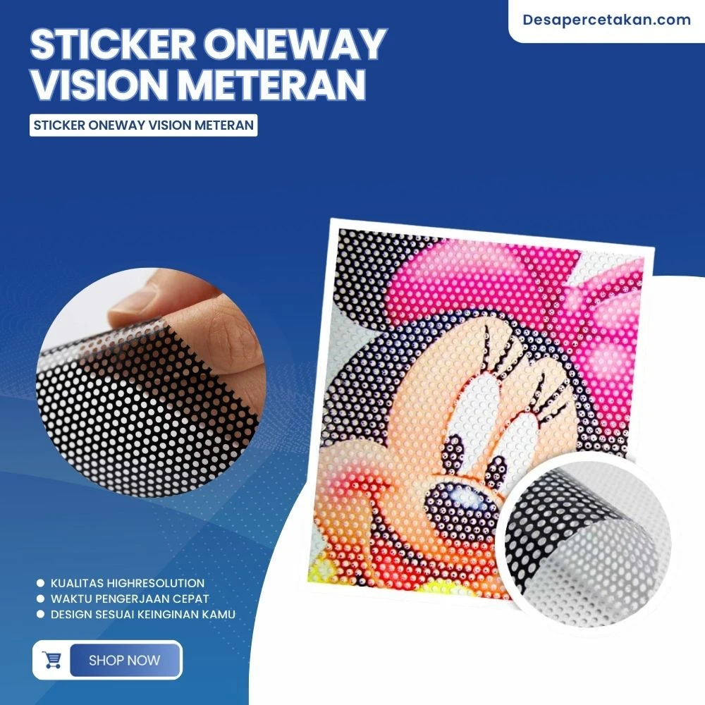 Sticker One Way | Stiker Terlihat 1 Arah / Sticker Belakang Mobil