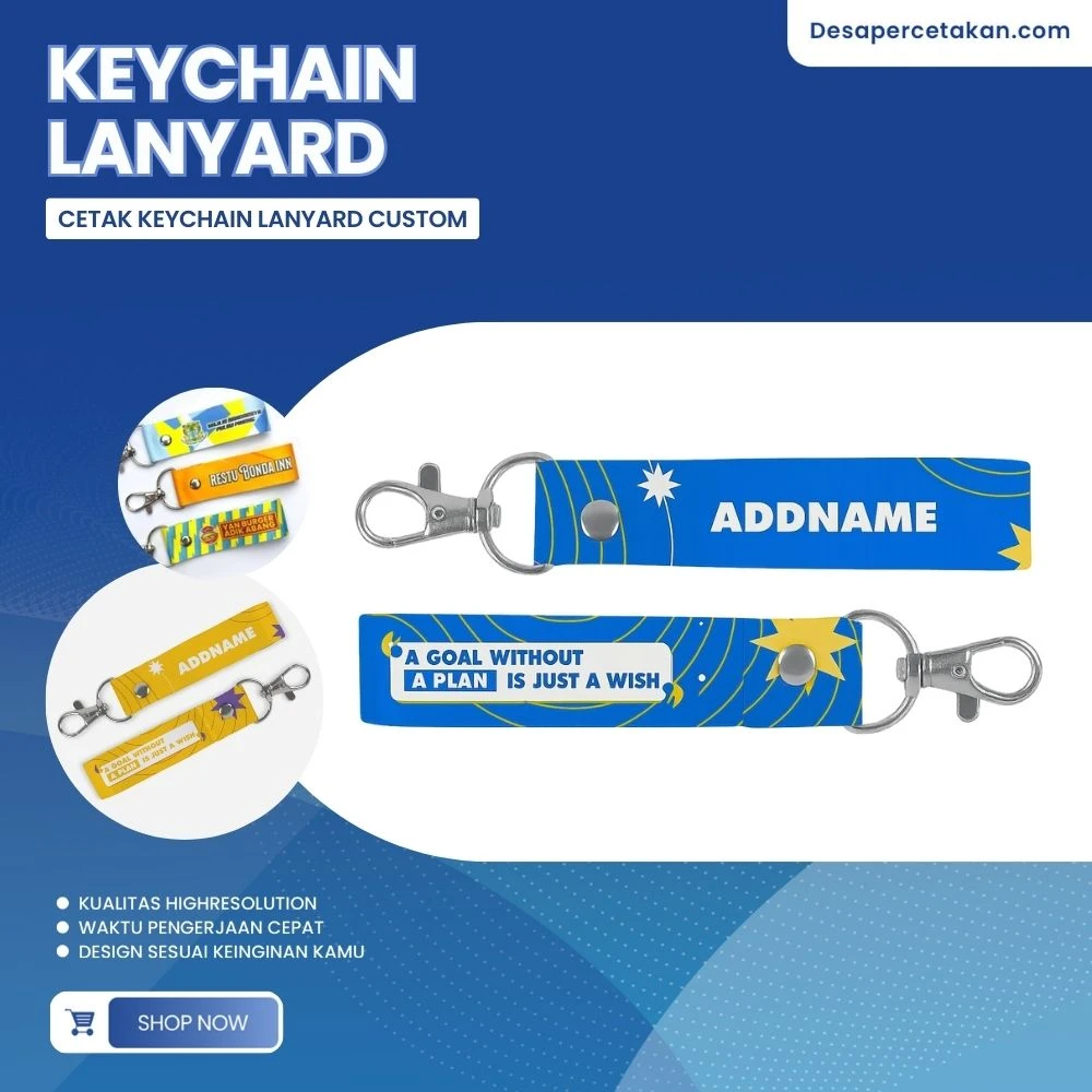 Keychain Lanyard Custom / Gantungan Kunci Model Lanyard