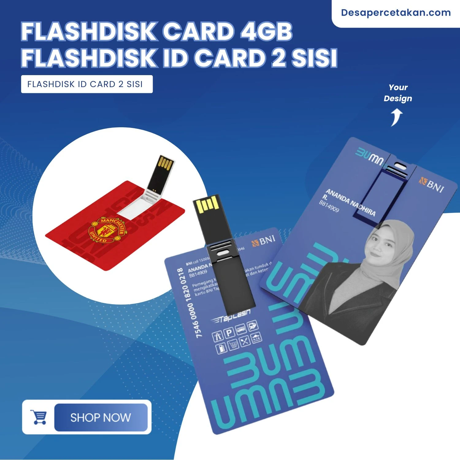Flashdisk Card 4GB - Flashdisk ID Card 2 Sisi - Desa Percetakan