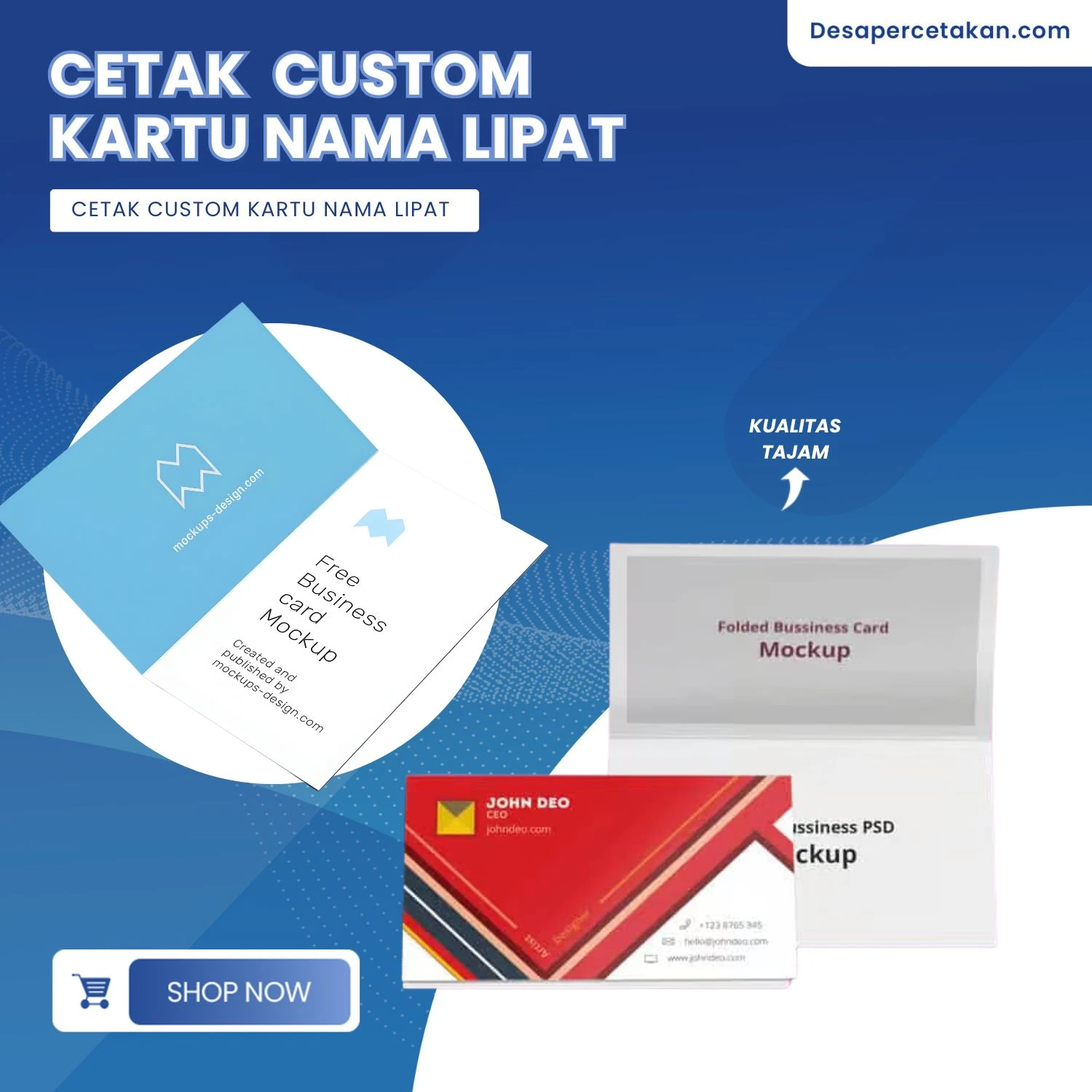 Cetak Kartu Nama Lipat 2 Sisi - Desa Percetakan