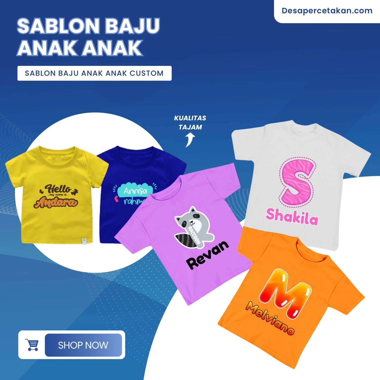 Sablon Baju Anak-Anak - Baju Custom - Desa Percetakan