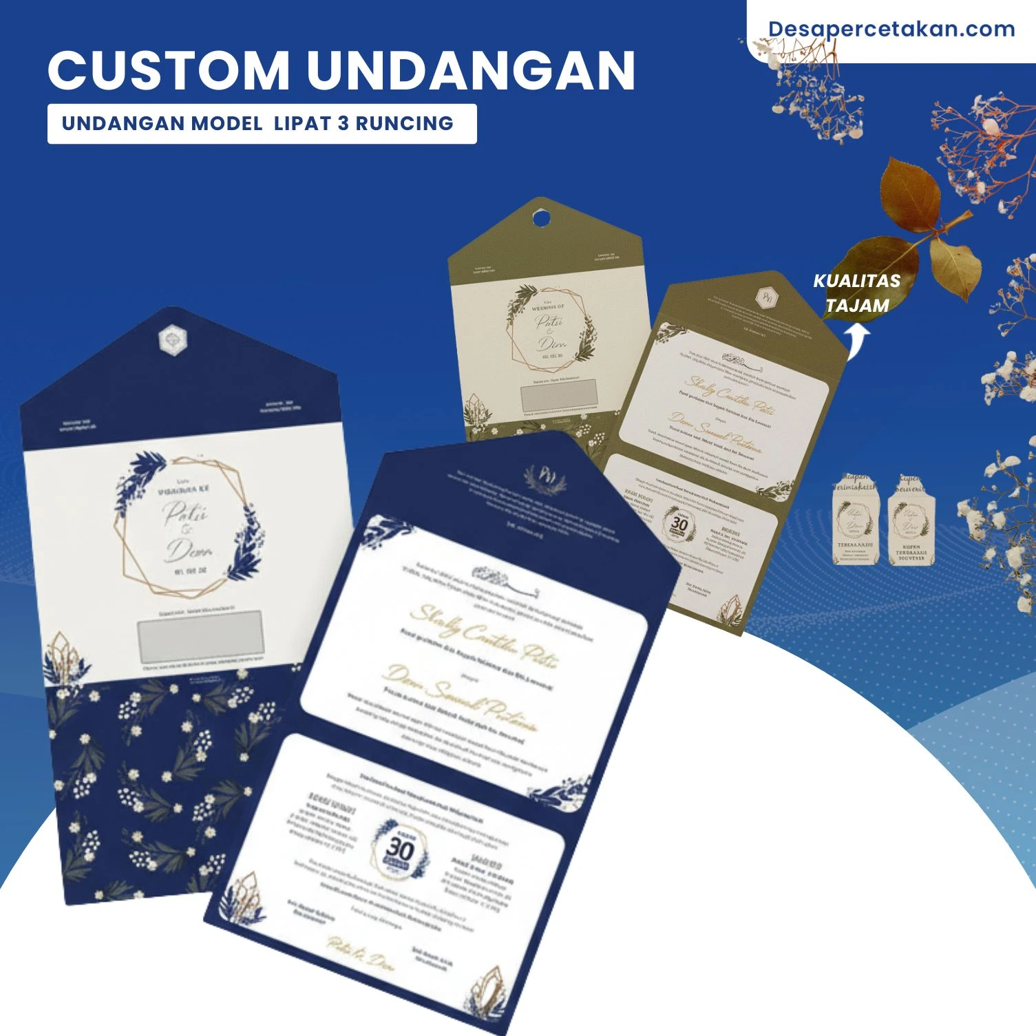 Cetak Undangan Lipat 3 Runcing