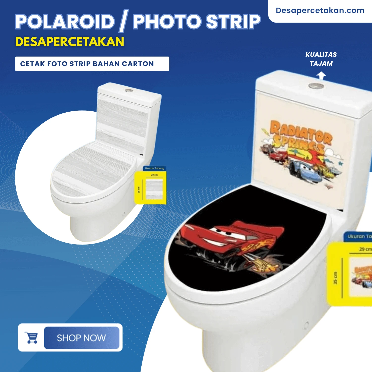 Cetak Sticker CLoset / Kloset Custom Untuk Toilet Duduk
