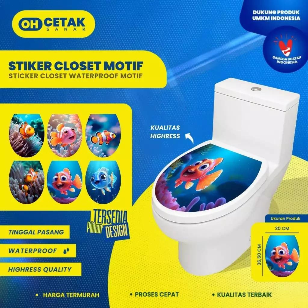 Stiker Toilet Closet Nemo Waterproof | Stiker Kloset Siap Tempel | Sticker Closet Nemo / Sticker Closet Superhero Pahlawan  3.7  3 penilaian 10 Terjual