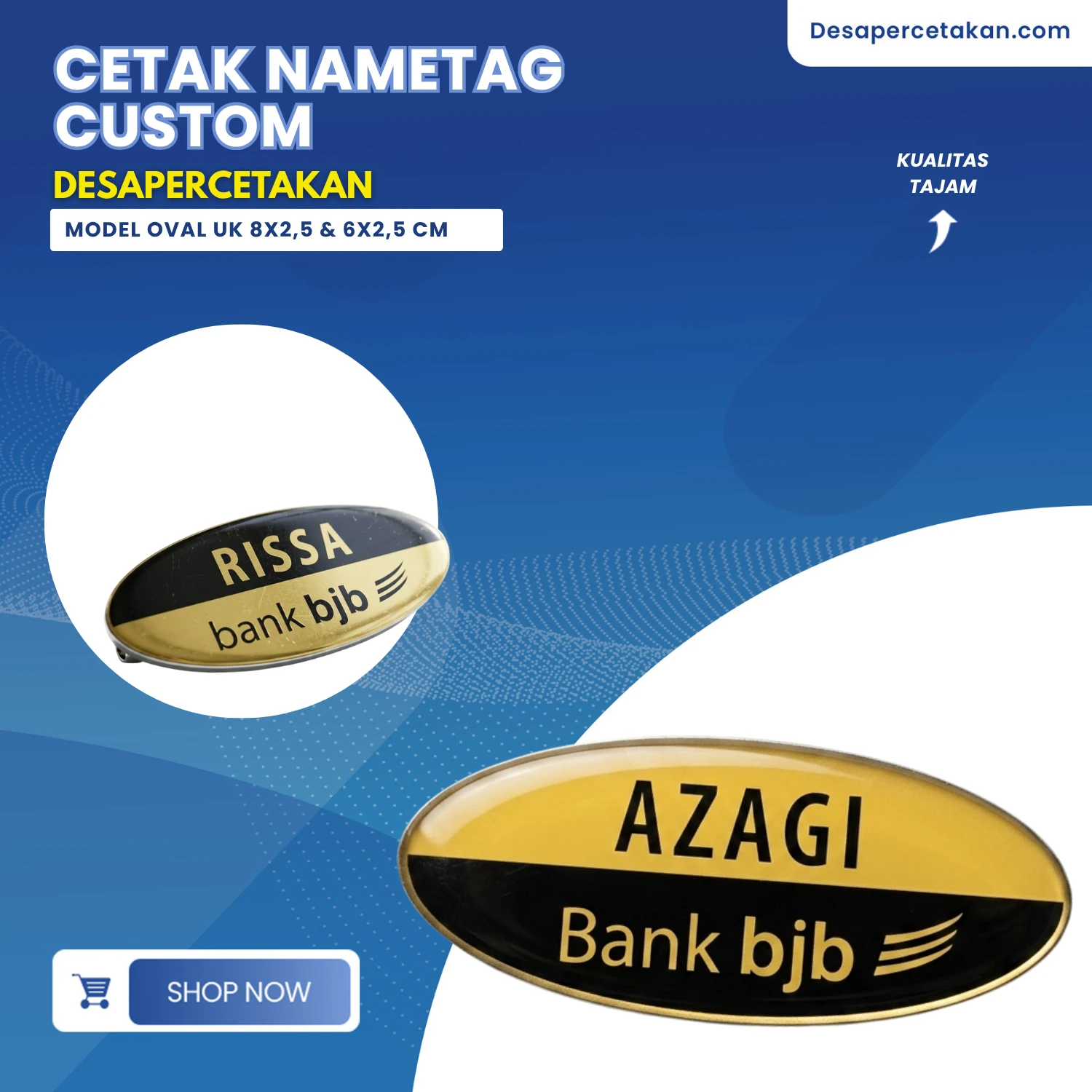Nametag / Papan Nama Dada Oval