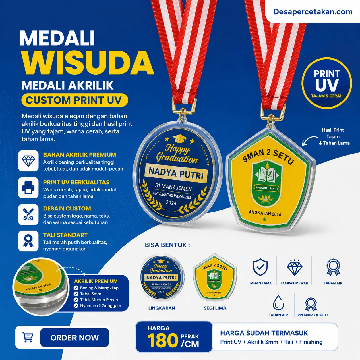 Medali Wisuda Mendali Custom - Medali UV