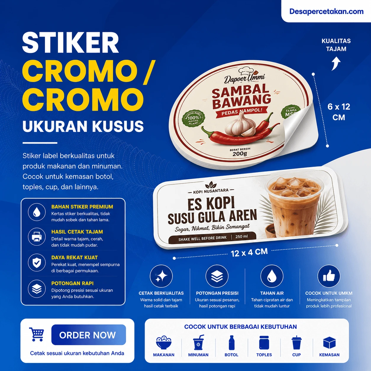 Stiker Cromo / Cromo Ukuran Kusus