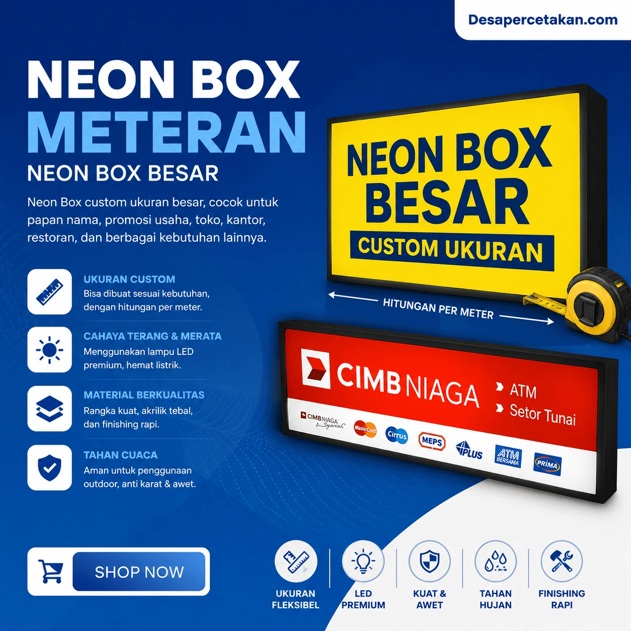Neon Box Meteran - Neon Box Besar