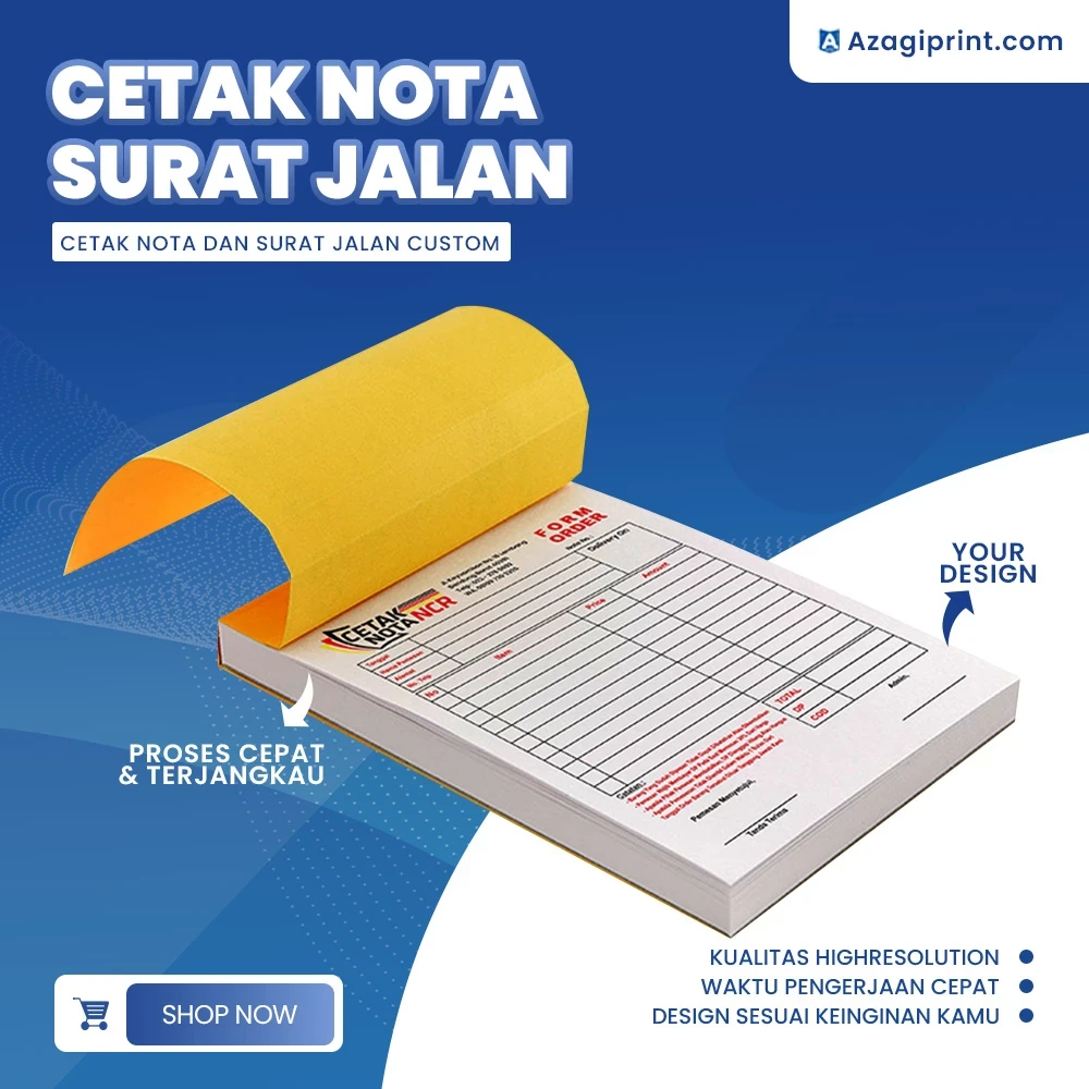 Cetak Nota Custom Print Kwitansi Ncr 1 ply, 2 Ply, 3 Ply, 4 Ply - Satuan
